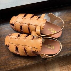 Free People Tan Leather Sandals
